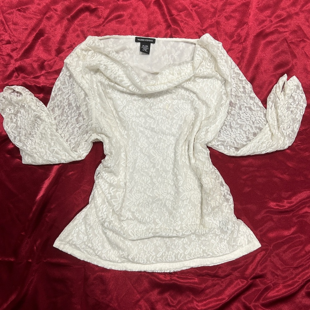 Valerie Stevens Ivory Lace Top